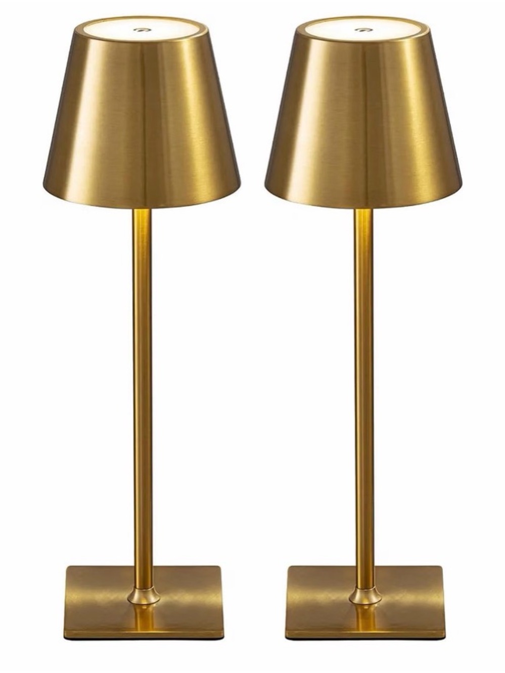 Brass LED Table Lamps Set of 2 - Gold Modern Accent Lamps